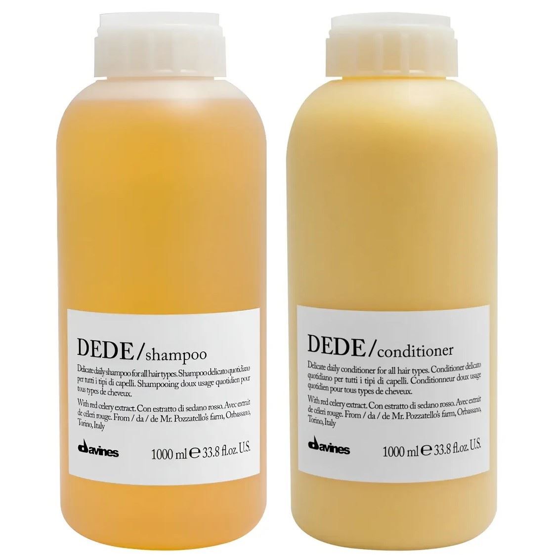 Shampoo Suave 1000ml+ Acondicionador Uso Diario Dede Davines
